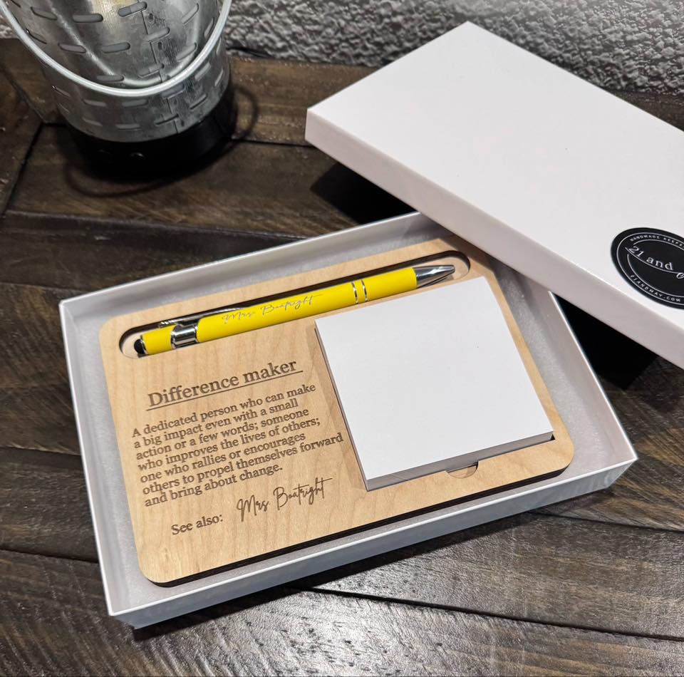 Difference Maker Post it Note Holder and Pen