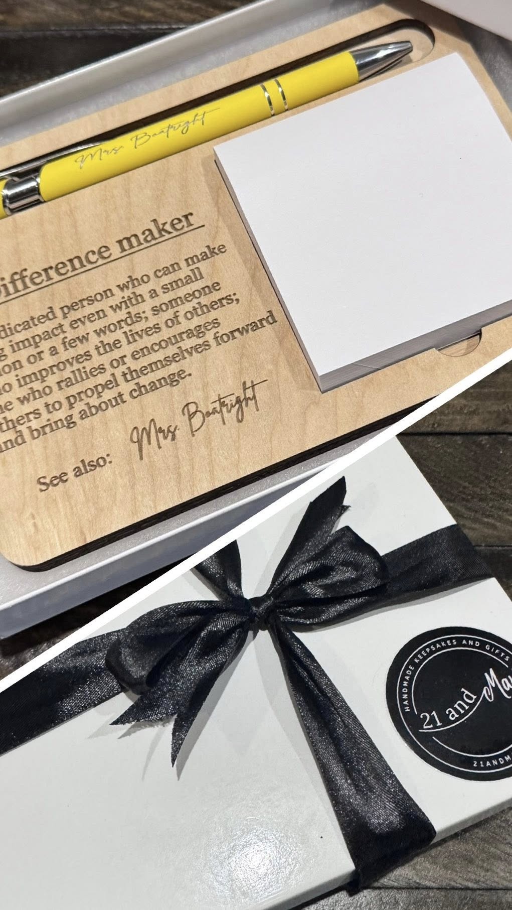 Difference Maker Post it Note Holder and Pen